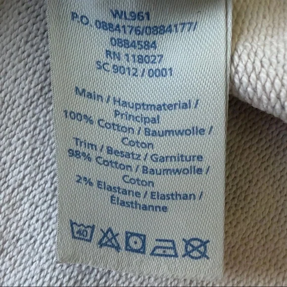 🏦 Boden Blue and White Floral 3/4 Sleeve Sweatshirt Weight Top - Picture 7 of 7